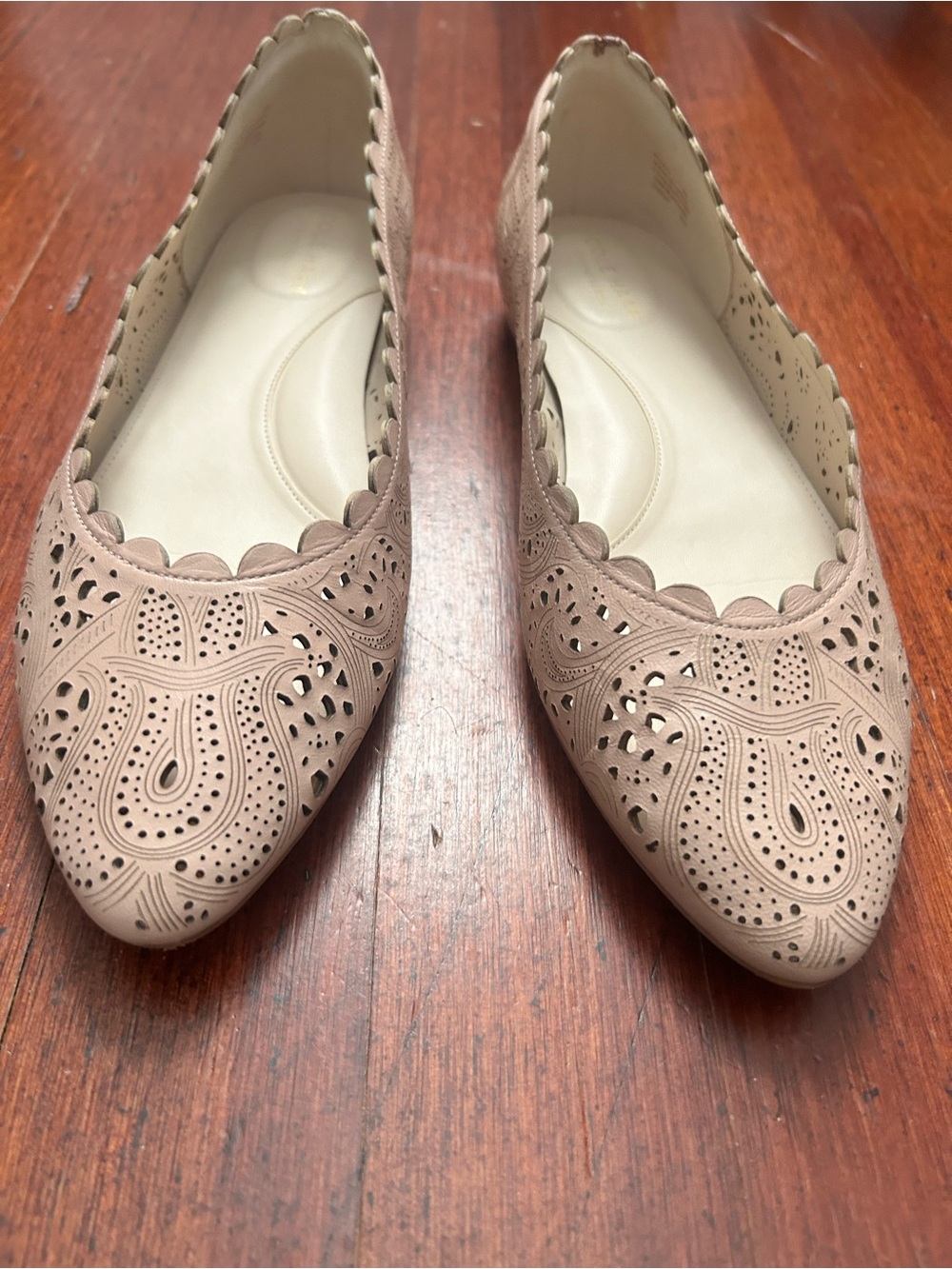 Cole Haan Scalloped Laser-Cut Women's Ballet Flat - Nude - Picture 8 of 10